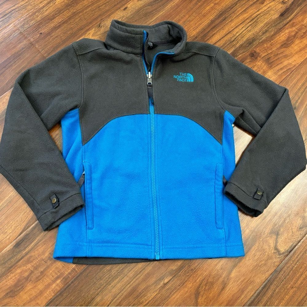The North Face grey/blue lightweight fleece zip up jacket